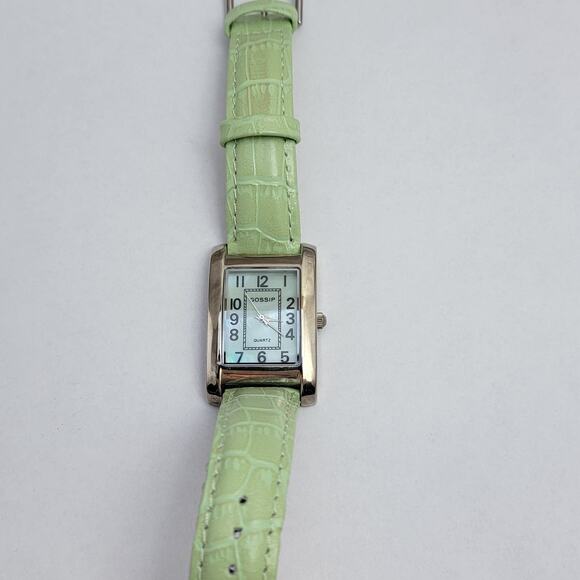 Vintage Watches Gossip Green Strap Quartz Watch with Silver Rectangular Case - Picture 1 of 10